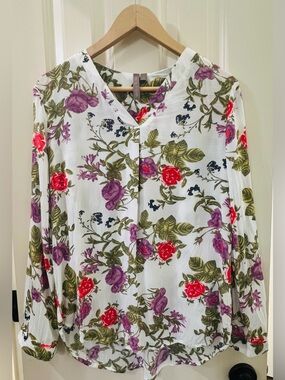 Brina & Em Lemmy V-Neck Floral Blouse, Stitch Fix Small, NWOT